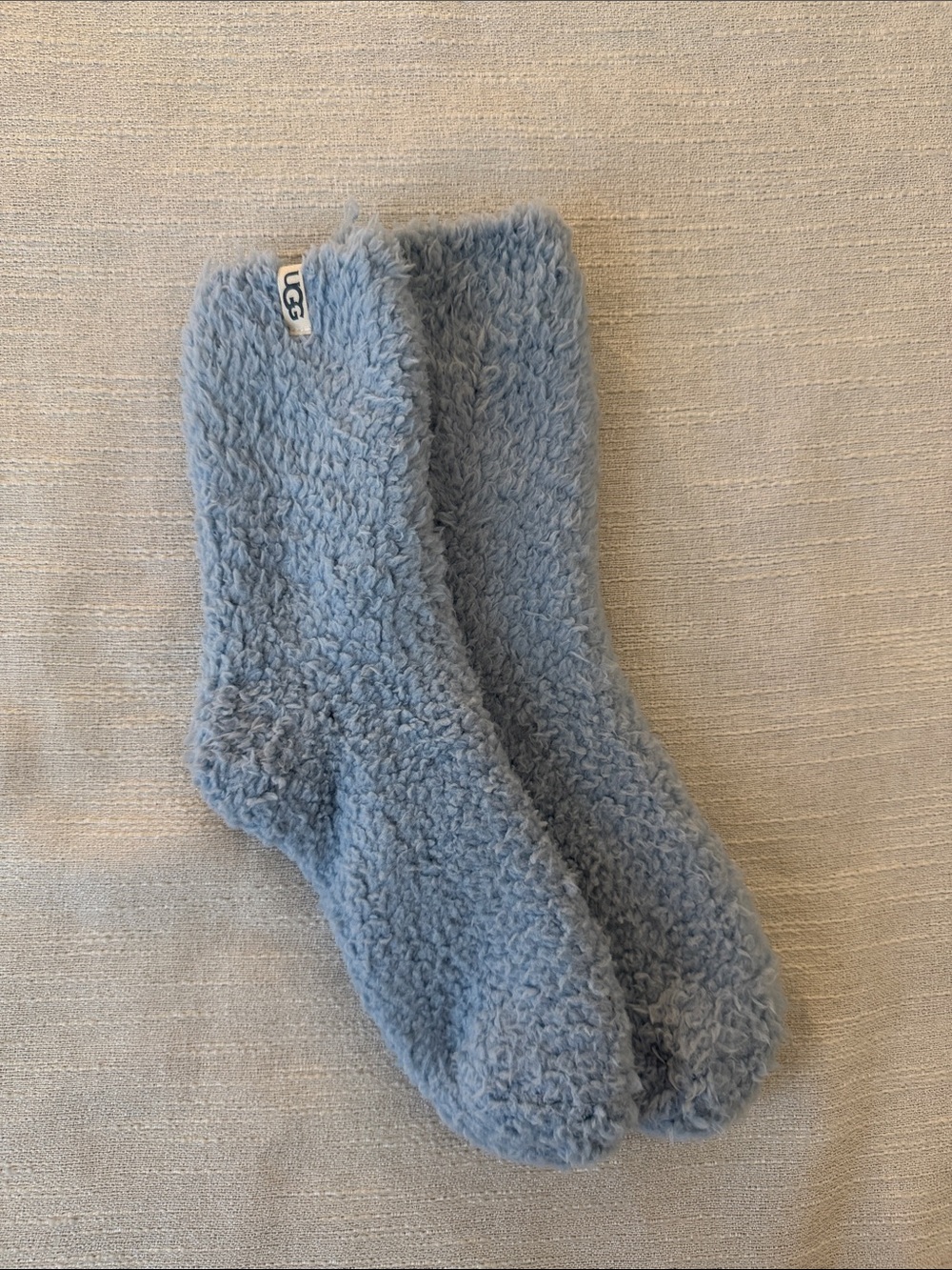 UGG | blue plush fuzzy crew socks